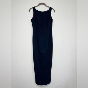 Laundry by Shelli Segal Navy Blue Floor Length Gown Long Party Dress 4 vtg